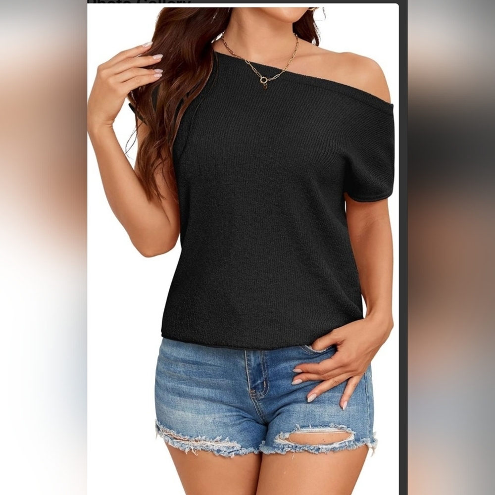 Zaful Off-Shoulder Black Sweater